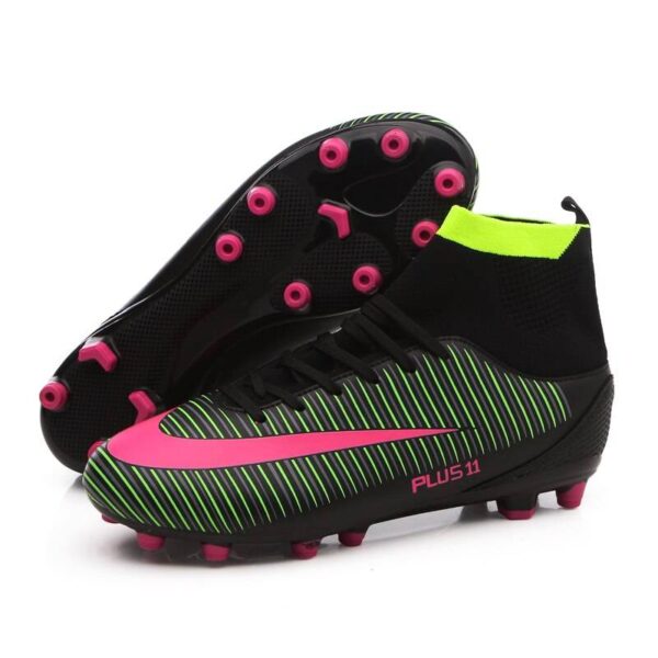 Botas de fútbol de tobillo alto para hombre y mujer, calzado de fútbol negro plateado con suela AG/FG, para exteriores, entrenamiento de fútbol Botas de fútbol CALZADO homo.cat https://homo.cat/product/botas-de-futbol-de-tobillo-alto-para-hombre-y-mujer-calzado-de-futbol-negro-plateado-con-suela-ag-fg-para-exteriores-entrenamiento-de-futbol/