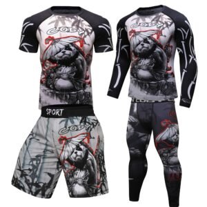 Jiu jitsu-camisetas Rashguard para hombre, pantalones cortos, bjj, Boxeo, kickboxing, ropa de gimnasio, camiseta para hacer Boxeo