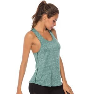 VEQKING-Chaleco de Yoga sin mangas con espalda cruzada, Camiseta deportiva para mujer, camisetas deportivas atléticas para Fitness, camisetas de entrenamiento correr en gimnasio