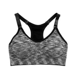 VEQKING Sujetador deportivo de secado rápido, mujeres acolchado sin aros ajustable a prueba de impactos Fitness ropa interior, Push Up Top sin costuras para Yoga o correr