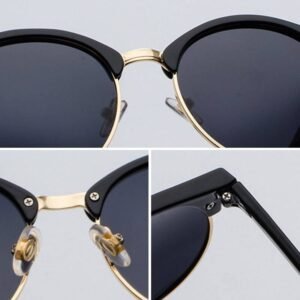 Gafas De Sol Retro sin montura para hombre y mujer, anteojos De Sol De marca De diseñador, De medio Marco, clásicas, Vintage, UV400