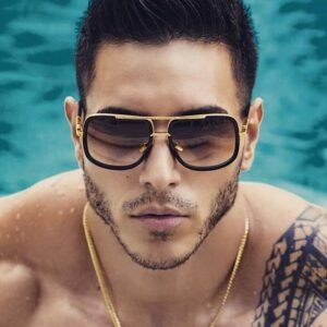 Gafas De Sol con marco grande para hombre y mujer, lentes De Sol cuadradas De Metal, Retro, Vintage, alta calidad, nuevas