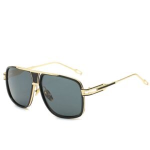 Gafas De Sol con gradiente De Metal para hombre y mujer, anteojos De Sol con montura cuadrada, De marca De diseñador, Estilo vintage, en color negro De talla grande