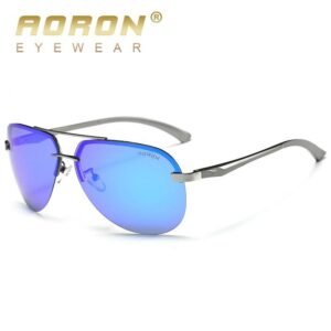 AORON-gafas de sol polarizadas para hombre y mujer, lentes de marca de diseño, de aluminio, con espejo