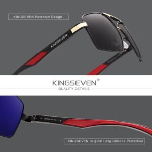 KINGSEVEN-gafas de sol de aluminio para hombre, lentes de marca de lentes polarizadas, diseño de patillas, con recubrimiento de espejo, 7719