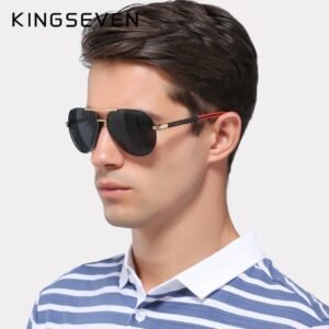 KINGSEVEN-gafas de sol polarizadas de aluminio para hombre y mujer, lentes clásicas de marca, con recubrimiento, para conducir