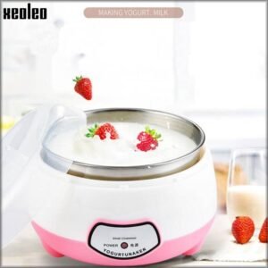 XEOLEO-minimáquina automática de Yogurt para el hogar, utensilios de cocina, electrodomésticos de acero inoxidable, color rosa, 220V