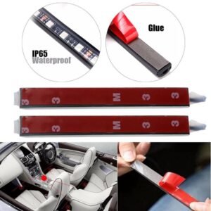 Tira de luces LED RGB con control remoto por voz para coche, diseño Interior, decorativa, Ambiental dinámico
