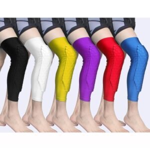 Rodilleras de baloncesto de panal largas, fundas para piernas y pantorrillas, mejora, anticolisión, calentadores de piernas