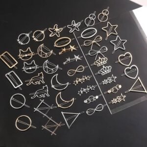 Horquilla de Metal geométrica de forma circular para mujer, accesorios de Clip para el cabello, pasadores triangulares