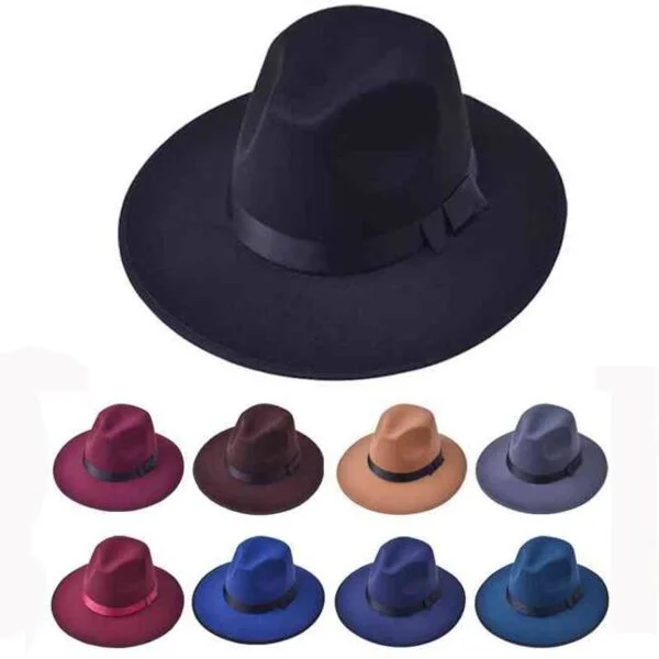 Sombrero de lana clásico para mujer, de Color sólido sombrero de fieltro, ala plana ancha, Jazz, Primavera-Verano Complementos mujer MODA MUJER homo.cat https://homo.cat/product/sombrero-de-lana-clasico-para-mujer-de-color-solido-sombrero-de-fieltro-ala-plana-ancha-jazz-primavera-verano/