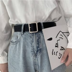 2020 PU correa de cuero de mujer hebilla Jeans cinturón negro de lujo elegante señoras de la marca Vintage Correa pretina femenina