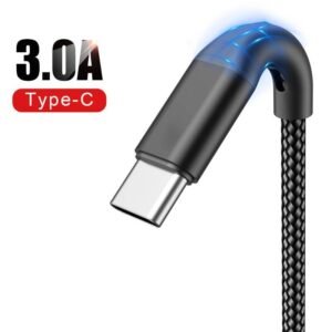 Cable USB tipo C de 3A para móvil, Cable de carga rápida Cable USB C para Samsung S10, S9, Note 10, Huawei P30 Pro
