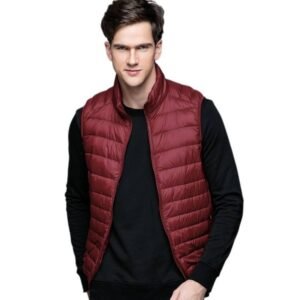 Chaleco de plumón de pato para hombre, chaquetas ultraligeras, ropa sin mangas para uso exterior, abrigo de otoño e invierno 90%, plumón de pato blanco