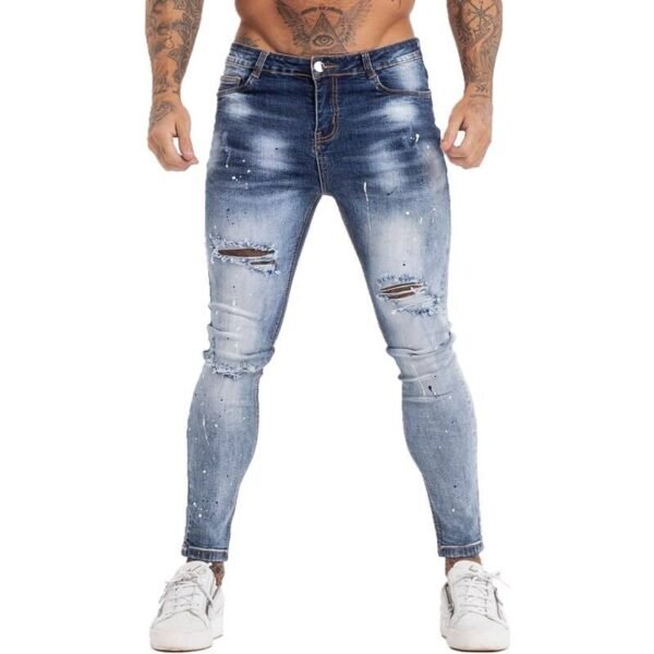 GINGTTO-pantalones vaqueros elásticos para hombre, Vaqueros ajustados de cintura para hombre, pantalones con diseño rasgado, ropa de calle, Vaqueros azules para hombre 2020 MODA HOMBRE Tejanos hombre homo.cat https://homo.cat/product/gingtto-pantalones-vaqueros-elasticos-para-hombre-vaqueros-ajustados-de-cintura-para-hombre-pantalones-con-diseno-rasgado-ropa-de-calle-vaqueros-azules-para-hombre-2020/