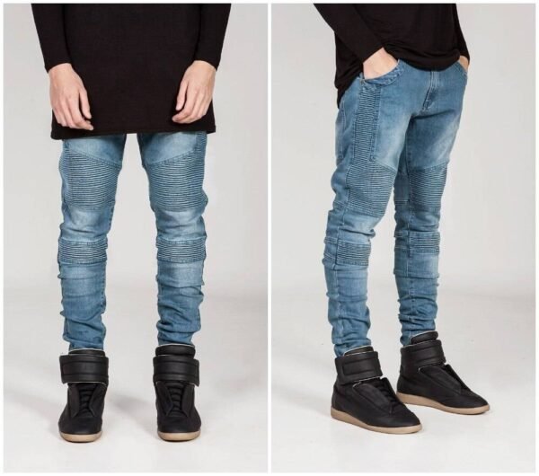 Pantalones vaqueros rasgados para hombre, ropa de calle para motorista, ajustados, a la moda, para Moto, negro, blanco, azul, pantalones ajustados deporte MODA HOMBRE Tejanos hombre homo.cat https://homo.cat/product/pantalones-vaqueros-rasgados-para-hombre-ropa-de-calle-para-motorista-ajustados-a-la-moda-para-moto-negro-blanco-azul-pantalones-ajustados-deporte/