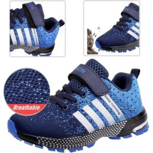 Zapatillas de correr para niños transpirables, antideslizantes, informales, para exterior, caminar