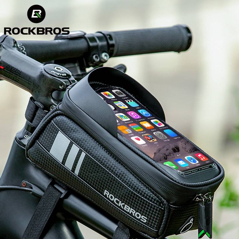 viernes Introducir yo mismo ROCKBROS-bolsa para bicicleta de montaña y carretera, resistente al agua,  con pantalla táctil, marco de tubo frontal superior, 6,5 - homo.cat