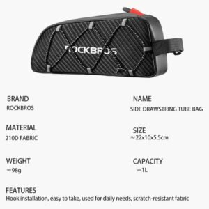 ROCKBROS-bolsa para bicicleta con marco frontal reflectante, ultraligera, portátil, de gran capacidad, accesorios de bolsillo para ciclismo
