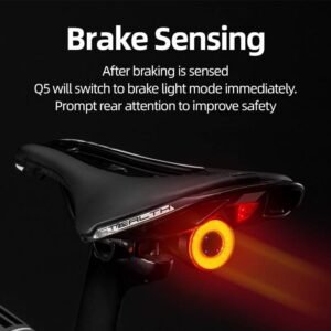 ROCKBROS-luz trasera de Bicicleta inteligente, sensor de arranque/parada automático, IPx6, resistente al agua, LED, Linterna recargable con USB, accesorios de bicicleta
