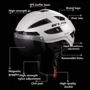 GUB bicicleta gafas XXL 58-65 casco con luz Intergrally-moldeado ciclismo auriculares carretera accidente Seguridad pueblo ruta abierta máscara
