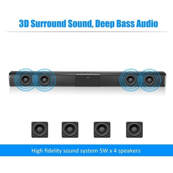 Barra de Sonido de TV, inalámbrica por bluetooth, 20 W, sonido envolvente, para PC, teatro, televisión ELECTRÓNICA Sonido HiFi y música homo.cat https://homo.cat/product/barra-de-sonido-de-tv-inalambrica-por-bluetooth-20-w-sonido-envolvente-para-pc-teatro-television/