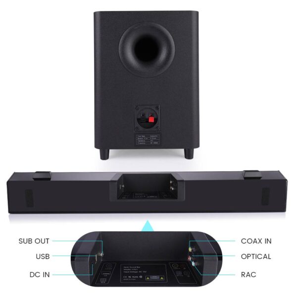 Barra de sonido envolvente 3D para cine en casa, altavoz con Bluetooth 100, 2,1 W, Control remoto, Subwoofer para TV ELECTRÓNICA Sonido HiFi y música homo.cat https://homo.cat/product/barra-de-sonido-envolvente-3d-para-cine-en-casa-altavoz-con-bluetooth-100-21-w-control-remoto-subwoofer-para-tv/