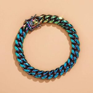 TOPGRILLZ-pulsera de cadena cubana para hombre, de acero inoxidable, 10mm, 14mm, Color Hip Hop, Rock, moda cubana, regalo de joyería