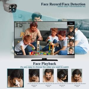 Techage sistema de cámaras de seguridad 8CH 5MP HD NVR POE Kit CCTV Audio de dos vías AI cara detectar vídeo de exterior de vigilancia IP Cámara