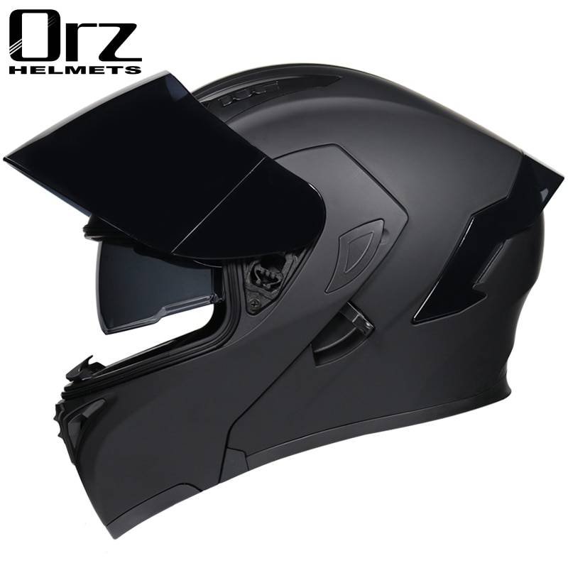 Casco Modular abatible hacia arriba para Motocicleta, visera doble, de cara completa, para carreras, Motocross, DOT Casco Modular abatible hacia arriba para Motocicleta, visera doble, de cara completa, para carreras, Motocross, DOT