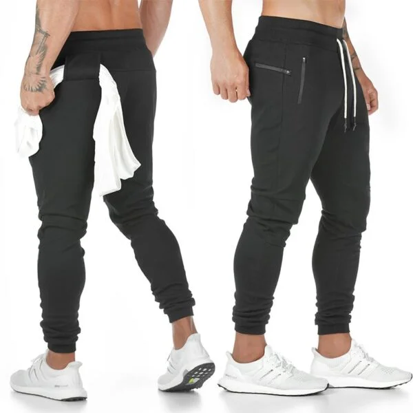 Pantalones de gimnasio de algodón para hombre, ropa deportiva de secado rápido, para correr, trotar, entrenamiento de Culturismo - Imagen 2