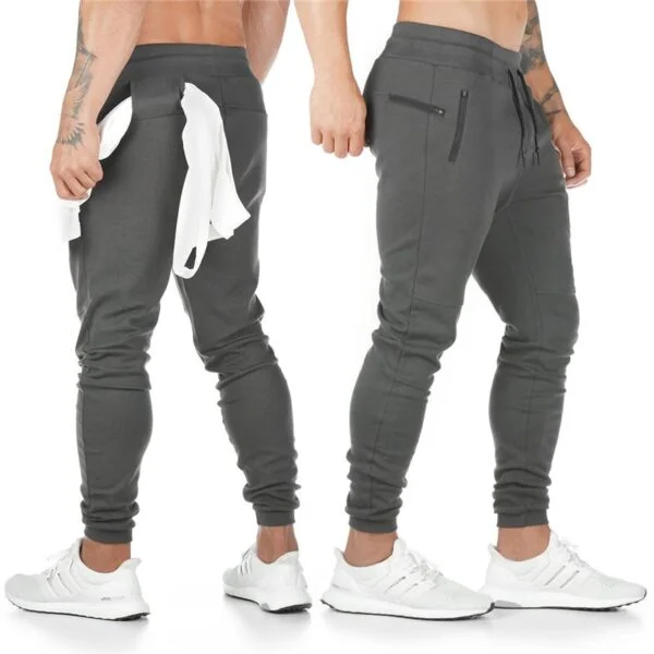 Pantalones de gimnasio de algodón para hombre, ropa deportiva de secado rápido, para correr, trotar, entrenamiento de Culturismo