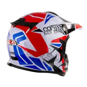 CASCO DE MOTOCROSS Y ENDURO KNOBBY CONTEST WHITE&RED&BLUE