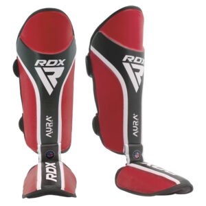 ESPINILLERA EMPEINE AURA PLUS T-17 ROJO/NEGRO-SRDX