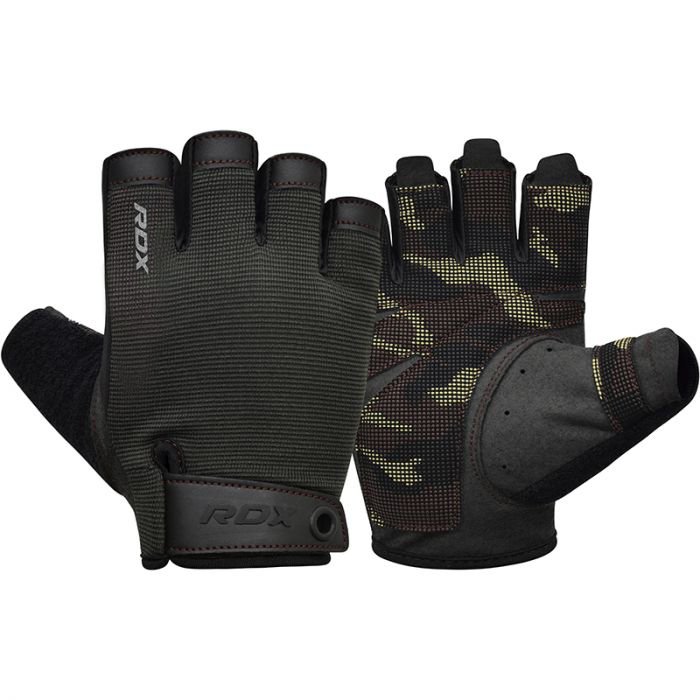 GUANTES DE ENTRENAMIENTO GIMNASIO T2 HALF ARMY GREEN PLUSRDX - Imagen 3