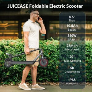 JUICEASE-patinete eléctrico plegable para adulto, Scooter inteligente de 35 KM/H, rango máximo de 45KM, 350W/500W, con aplicación