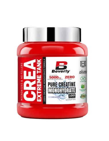 CREA EXTREME 100% Creatina Monohidrato | 500 gr - 100 tomas | Sin sabor | Masa Muscular, Fuerza | Vegan | Sin gluten