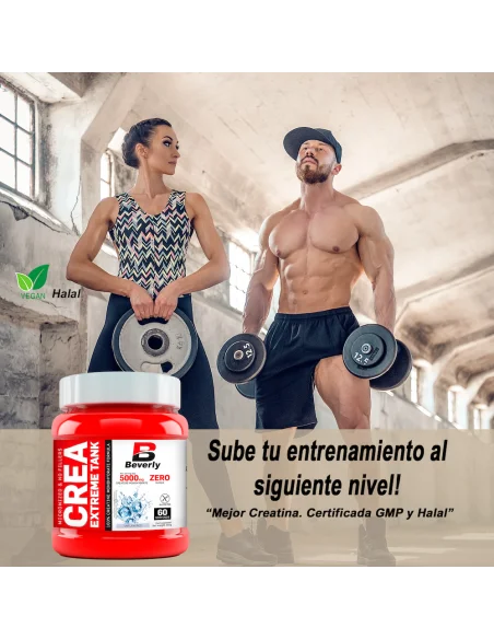 CREA EXTREME 100% Creatina Monohidrato | 500 gr - 100 tomas | Sin sabor | Masa Muscular, Fuerza | Vegan | Sin gluten - Imagen 8