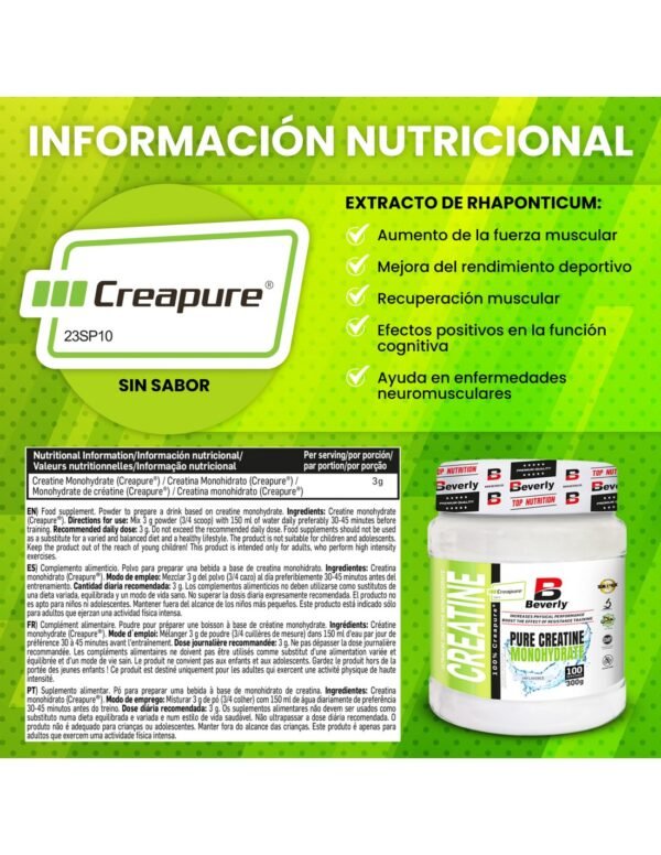 Creapure® Creatina | Creapure 300 gramos | Sin sabor | Sello oficial | Recuperación muscular | Shaker Gratis - Imagen 7