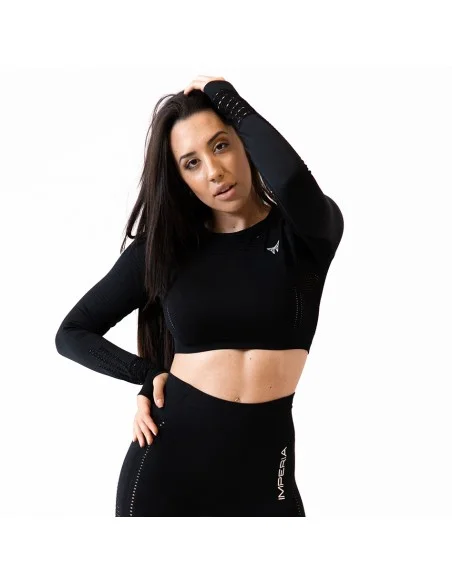 IMPERIA - Seamless Crop Negro Micro-Beverly - Imagen 2