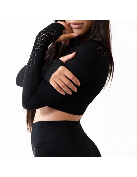 IMPERIA - Seamless Crop Negro Micro-Beverly - Imagen 5