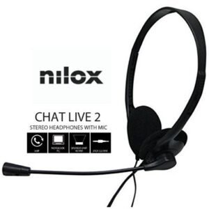 Auriculares nilox microfono control vol negro alambrico doble jack Nilox