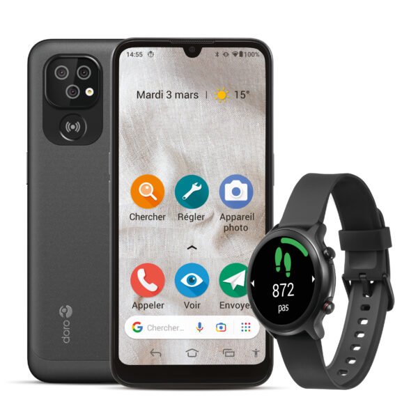 Smartphones Bundle doro smartphone 8100 + smartwatch graphite black Doro