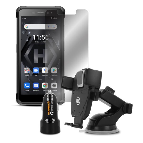 Smartphones Pack móvil hammer rugerizado hammer iron 4 extreme 32gb 4gb negro y plateado + accesorios Hammer