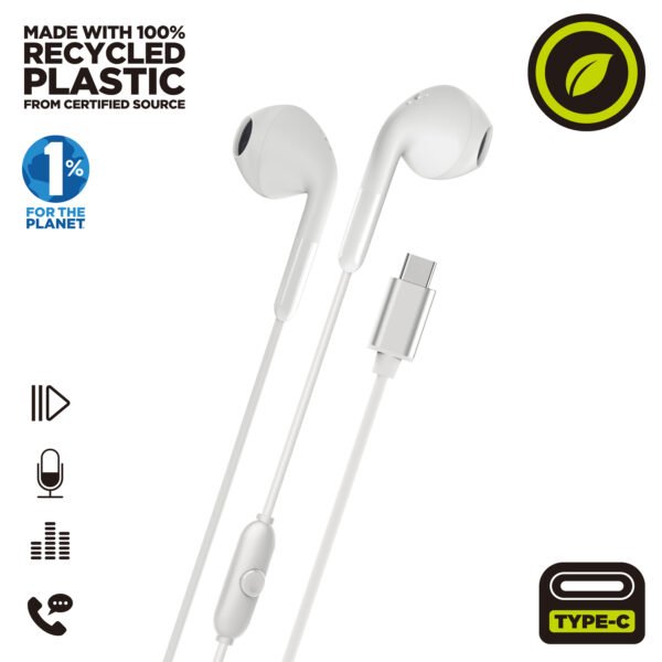 Auriculares muvit e58 usb tipo c blanco Muvit