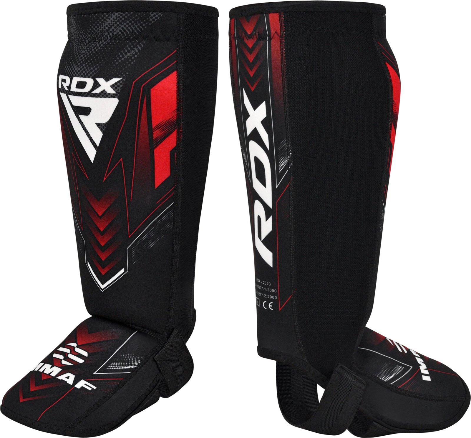 Espinilleras de neopreno RDX IMMAF Approved Rojo
